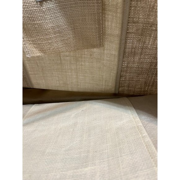 Mud Pie tan striped jute tote bag NWOT beach shopping travel versatile - Picture 3 of 5